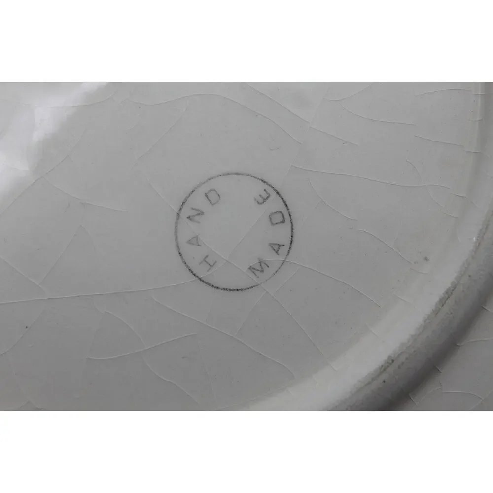 Vtg‎ Signed Hand Painted Water Color Greece Scene Glazed Ceramic Plate Decor